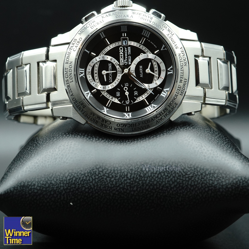 นาฬิกา SEIKO Premier World Timer Alarm รุ่น SPL009P1