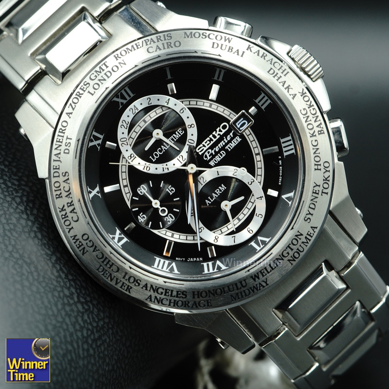 นาฬิกา SEIKO Premier World Timer Alarm รุ่น SPL009P1