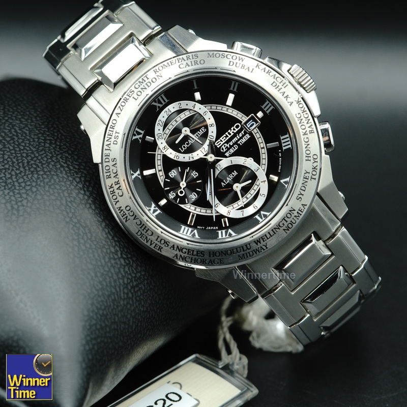 นาฬิกา SEIKO Premier World Timer Alarm รุ่น SPL009P1
