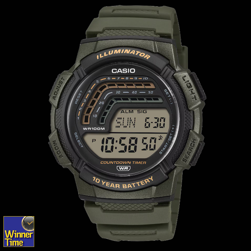 นาฬิกาCASIO ดิจิตอล รุ่น WS-1800-3AVนาฬิกาCASIO ดิจิตอล รุ่น WS-1800-3AV
