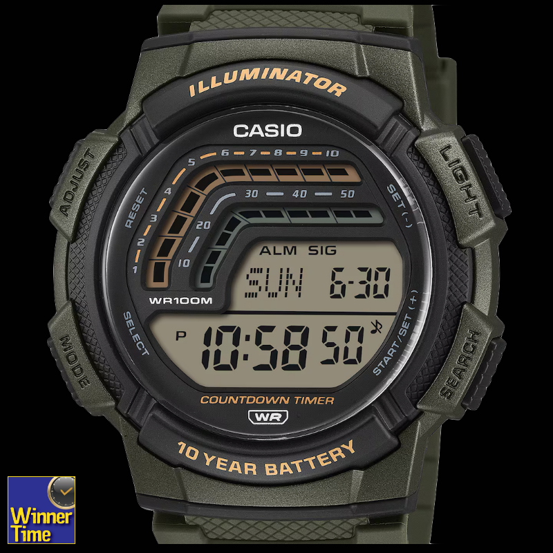 นาฬิกาCASIO ดิจิตอล รุ่น WS-1800-3AVนาฬิกาCASIO ดิจิตอล รุ่น WS-1800-3AV